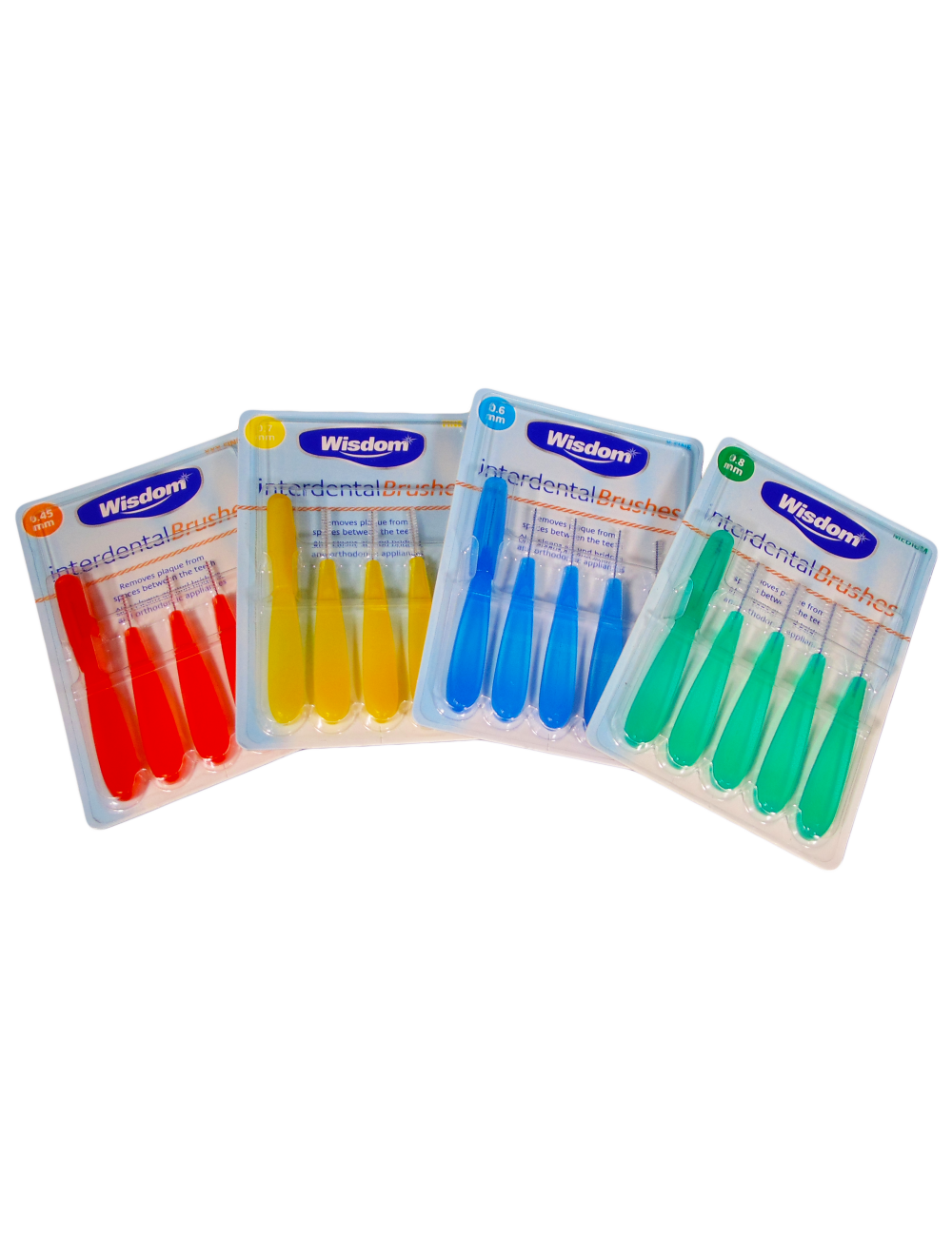 Wisdom Interdental Brushes Pack Of 5 Various Sizes 0.45mm - 0.8mm 