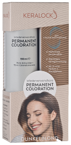 Keralock Permanent Hair Color, Dark Blonde - 150ml, No Premix Needed, Reusable for Up to 4 Months - All-in-One Dye with Conditioner & Brush